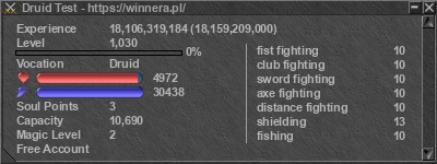 Signature for player Druid Test