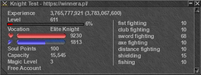 Signature for player Knight Test